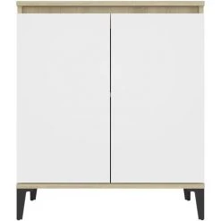 DOC&ET² Buffet Blanc Et Chêne Sonoma 60x35x70 Cm Aggloméré - Blanc 9 DOC&ET² Buffet Blanc Et Chêne Sonoma 60x35x70 Cm Aggloméré - Blanc -Buffet et enfilade Soldes 67323545 5