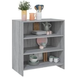 DOC&ET² Buffet Sonoma Gris 70x40.5x75 Cm Aggloméré - Gris -Buffet et enfilade Soldes 67323552 4