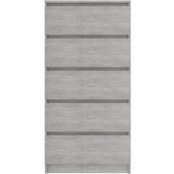 DOC&ET² Buffet à Tiroirs Gris Béton 60x35x121 Cm Aggloméré - Gris -Buffet et enfilade Soldes 67323677 4