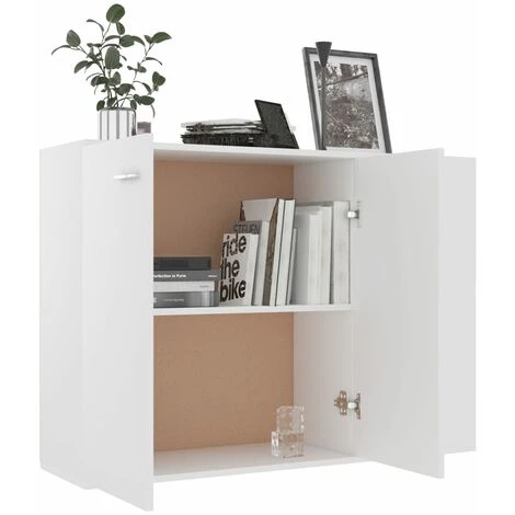 DOC&ET² Buffet Blanc 105x30x75 Cm Aggloméré - Blanc 4 DOC&ET² Buffet Blanc 105x30x75 Cm Aggloméré - Blanc – Image 4