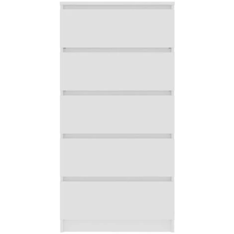 DOC&ET² Buffet à Tiroirs Blanc 60x35x121 Cm Aggloméré - Blanc 4 DOC&ET² Buffet à Tiroirs Blanc 60x35x121 Cm Aggloméré - Blanc – Image 4