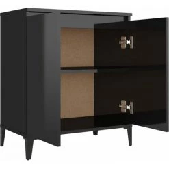DOC&ET² Buffet Noir Brillant 60x35x70 Cm Aggloméré - Noir 8 DOC&ET² Buffet Noir Brillant 60x35x70 Cm Aggloméré - Noir -Buffet et enfilade Soldes 67323791 4