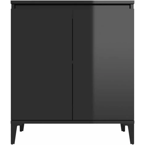 DOC&ET² Buffet Noir Brillant 60x35x70 Cm Aggloméré - Noir 5 DOC&ET² Buffet Noir Brillant 60x35x70 Cm Aggloméré - Noir – Image 5