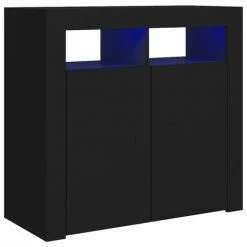 DOC&ET² Buffet Avec Lumières LED Noir 80x35x75 Cm - Noir
