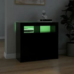 DOC&ET² Buffet Avec Lumières LED Noir 80x35x75 Cm - Noir -Buffet et enfilade Soldes 67323820 4