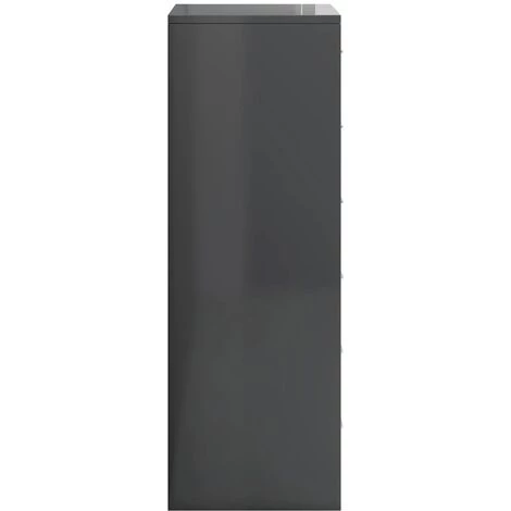 DOC&ET² Buffet Avec 6 Tiroirs Gris Brillant 50x34x96 Cm Aggloméré - Gris 5 DOC&ET² Buffet Avec 6 Tiroirs Gris Brillant 50x34x96 Cm Aggloméré - Gris – Image 5