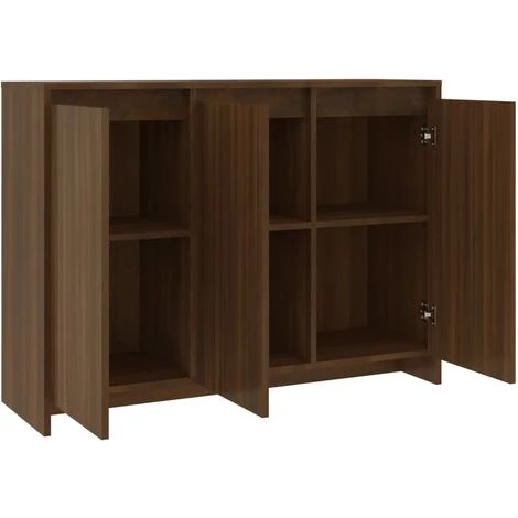 DOC&ET² Buffet Chêne Marron 102x33x75 Cm Aggloméré - Brun 5 DOC&ET² Buffet Chêne Marron 102x33x75 Cm Aggloméré - Brun – Image 5