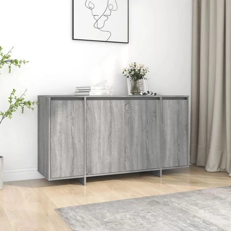 DOC&ET² Buffet Sonoma Gris 135x41x75 Cm Aggloméré - Gris 2 DOC&ET² Buffet Sonoma Gris 135x41x75 Cm Aggloméré - Gris – Image 2