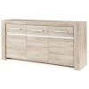 Buffet OLERON - 3 Portes - Décor Chene - Made In France - L 180 X P 45 X H 91 Cm - GAMI
