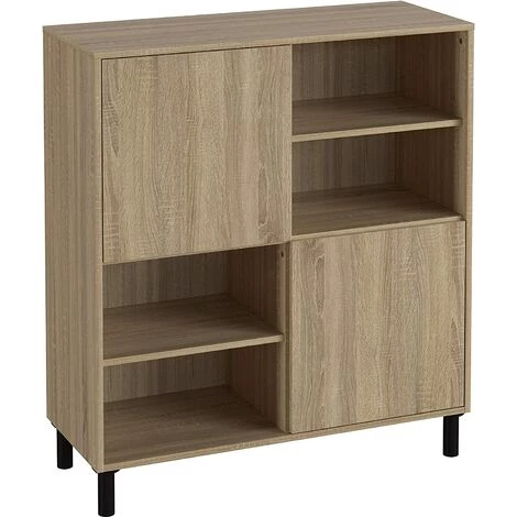 Buffet En Mélamine Coloris Marron - Longueur 113 X Profondeur 40 X Hauteur 101 Cm -PEGANE- 1 Buffet En Mélamine Coloris Marron - Longueur 113 X Profondeur 40 X Hauteur 101 Cm -PEGANE-