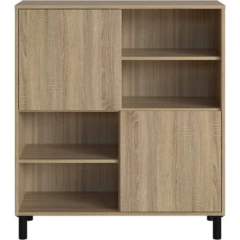 Buffet En Mélamine Coloris Marron - Longueur 113 X Profondeur 40 X Hauteur 101 Cm -PEGANE- 2 Buffet En Mélamine Coloris Marron - Longueur 113 X Profondeur 40 X Hauteur 101 Cm -PEGANE- – Image 2