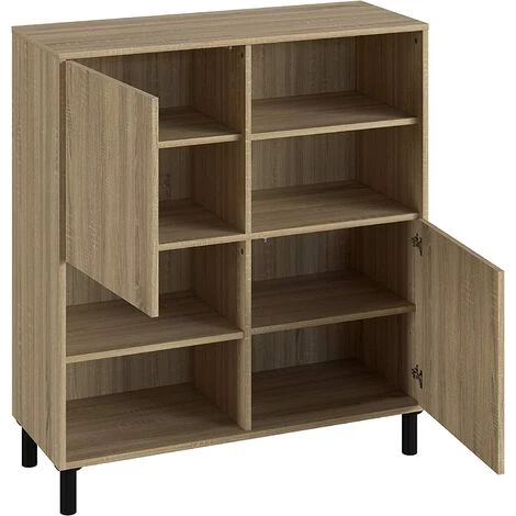 Buffet En Mélamine Coloris Marron - Longueur 113 X Profondeur 40 X Hauteur 101 Cm -PEGANE- 3 Buffet En Mélamine Coloris Marron - Longueur 113 X Profondeur 40 X Hauteur 101 Cm -PEGANE- – Image 3