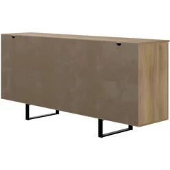 Buffet En Mélamine Et Métal Coloris Chêne / Noir - Longueur 180 X Profondeur 40 X Hauteur 82 Cm -PEGANE- 7 Buffet En Mélamine Et Métal Coloris Chêne / Noir - Longueur 180 X Profondeur 40 X Hauteur 82 Cm -PEGANE- -Buffet et enfilade Soldes 67435574 4