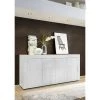 ZENZERO SHOP Buffet Moderne, Buffet Design, 4 Portes, Blanc Brillant