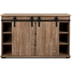 ZENZERO SHOP Buffet Tromso Avec 2 Portes Et 3 Tiroirs En Finition Chêne Antique -Buffet et enfilade Soldes 67464882 3