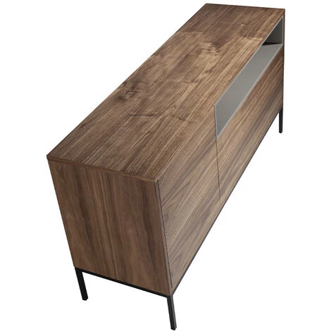 LES TENDANCES Buffet En Bois De Noyer Plaqué Et Pieds En Acier Josy 5 LES TENDANCES Buffet En Bois De Noyer Plaqué Et Pieds En Acier Josy – Image 5
