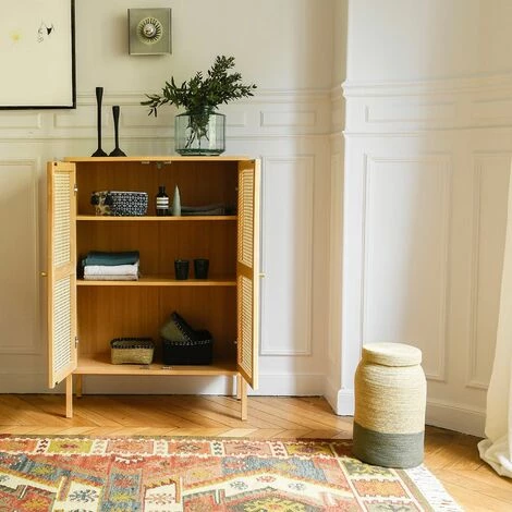 ARNE LYKKE Buffet En Frêne Et Cannage En Rotin 2 Portes Style Scandinave Bloom - Bois Clair 4 ARNE LYKKE Buffet En Frêne Et Cannage En Rotin 2 Portes Style Scandinave Bloom - Bois Clair – Image 4