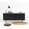 CASATERA Buffet Enfilade Manguier 2 Portes Coulissantes Naturel Et Noir Hanko - Negro