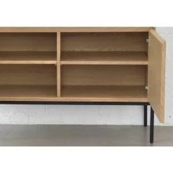 ARNE LYKKE Buffet En Plaqué Chêne Pieds Métal Noir Mat 2 Portes Soho - Bois Clair -Buffet et enfilade Soldes 67620357 3