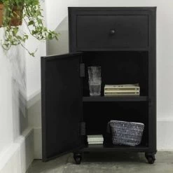 DECOCLICO FACTORY Petit Buffet 1 Porte 1 Tiroir En Métal Noir Mat Bonnie - Negro -Buffet et enfilade Soldes 67620846 3