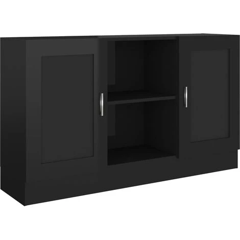 MAISONCHIC Buffet Meuble De Rangement / Noir Brillant 120x30,5x70 Cm Aggloméré 1 MAISONCHIC Buffet Meuble De Rangement / Noir Brillant 120x30,5x70 Cm Aggloméré