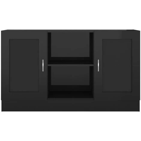 MAISONCHIC Buffet Meuble De Rangement / Noir Brillant 120x30,5x70 Cm Aggloméré 5 MAISONCHIC Buffet Meuble De Rangement / Noir Brillant 120x30,5x70 Cm Aggloméré – Image 5