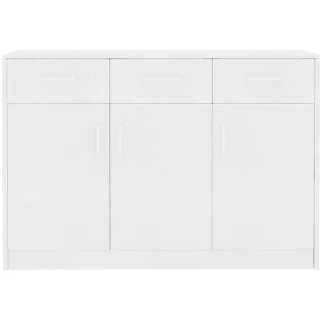 MAISONCHIC Buffet Armoire De Rangement Cuisine / Blanc 110x30x75 Cm Aggloméré 4 MAISONCHIC Buffet Armoire De Rangement Cuisine / Blanc 110x30x75 Cm Aggloméré – Image 4