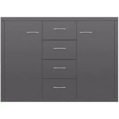 MAISONCHIC Buffet De Cuisine Armoire De Rangement - Gris Brillant 88x30x65 Cm Aggloméré 8 MAISONCHIC Buffet De Cuisine Armoire De Rangement - Gris Brillant 88x30x65 Cm Aggloméré -Buffet et enfilade Soldes 67652328 4