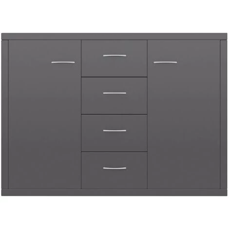 MAISONCHIC Buffet De Cuisine Armoire De Rangement - Gris Brillant 88x30x65 Cm Aggloméré 4 MAISONCHIC Buffet De Cuisine Armoire De Rangement - Gris Brillant 88x30x65 Cm Aggloméré – Image 4