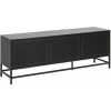 TOILINUX Buffet Joy Avec 4 Niches De Rangement Fermées Par 3 Portes - Longueur 160 Profondeur 40 Hauteur 60cm - Noir