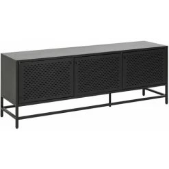 TOILINUX Buffet Joy Avec 4 Niches De Rangement Fermées Par 3 Portes - Longueur 160 Profondeur 40 Hauteur 60cm - Noir