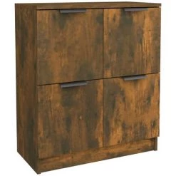 TRUE DEAL Buffet Chêne Fumé 60x30x70 Cm Bois D'ingénierie 6 TRUE DEAL Buffet Chêne Fumé 60x30x70 Cm Bois D'ingénierie -Buffet et enfilade Soldes 67695063 2
