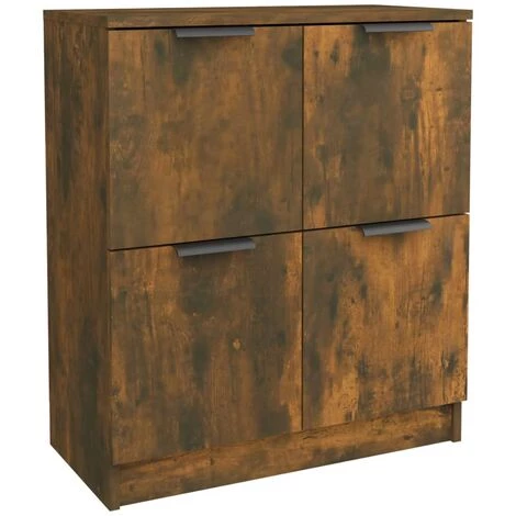 TRUE DEAL Buffet Chêne Fumé 60x30x70 Cm Bois D'ingénierie 2 TRUE DEAL Buffet Chêne Fumé 60x30x70 Cm Bois D'ingénierie – Image 2