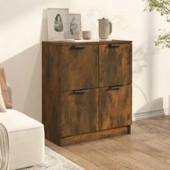 TRUE DEAL Buffet Chêne Fumé 60x30x70 Cm Bois D'ingénierie 7 TRUE DEAL Buffet Chêne Fumé 60x30x70 Cm Bois D'ingénierie -Buffet et enfilade Soldes 67695063 3