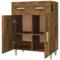 TRUE DEAL Buffet Chêne Fumé 69,5x34x89 Cm Bois D'ingénierie -Buffet et enfilade Soldes 67695065 4