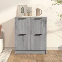 TRUE DEAL Buffet Sonoma Gris 60x30x70 Cm Bois D'ingénierie