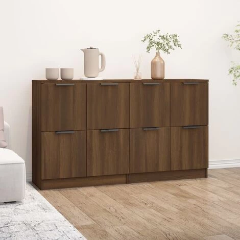 TRUE DEAL Buffets 2 Pcs Chêne Marron 60x30x70 Cm Bois D'ingénierie 1 TRUE DEAL Buffets 2 Pcs Chêne Marron 60x30x70 Cm Bois D'ingénierie