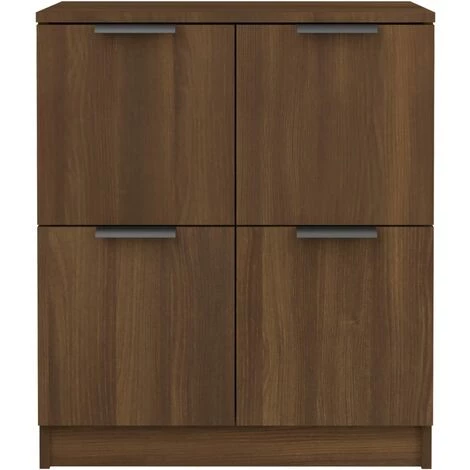 TRUE DEAL Buffets 2 Pcs Chêne Marron 60x30x70 Cm Bois D'ingénierie 4 TRUE DEAL Buffets 2 Pcs Chêne Marron 60x30x70 Cm Bois D'ingénierie – Image 4