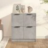 TRUE DEAL Buffet Gris Béton 60x30x70 Cm Bois D'ingénierie