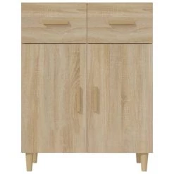 TRUE DEAL Buffet Chêne Sonoma 69,5x34x90 Cm Bois D'ingénierie -Buffet et enfilade Soldes 67695116 3
