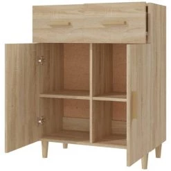 TRUE DEAL Buffet Chêne Sonoma 69,5x34x90 Cm Bois D'ingénierie -Buffet et enfilade Soldes 67695116 4