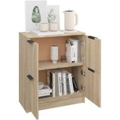 TRUE DEAL Buffet Chêne Sonoma 60x30x70 Cm Bois D'ingénierie -Buffet et enfilade Soldes 67695136 4