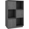 VIDAXL Buffet Gris 74x35x117 Cm Bois Massif De Pin - Gris