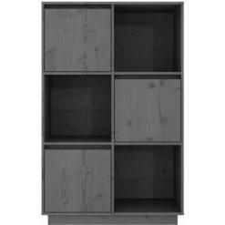 VIDAXL Buffet Gris 74x35x117 Cm Bois Massif De Pin - Gris -Buffet et enfilade Soldes 67700847 5