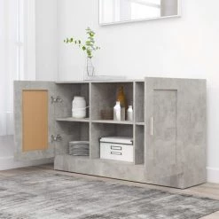 VIDAXL Buffet Gris Béton 120x30,5x70 Cm Aggloméré - Gris 7 VIDAXL Buffet Gris Béton 120x30,5x70 Cm Aggloméré - Gris -Buffet et enfilade Soldes 67701062 3