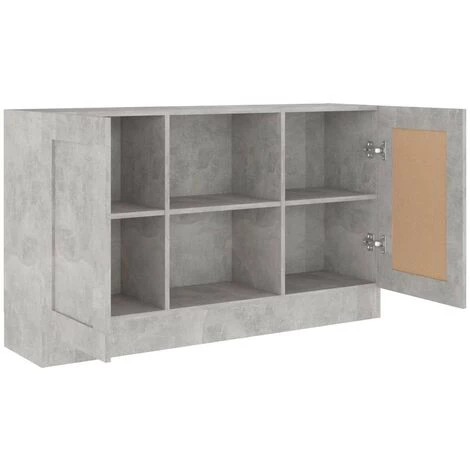 VIDAXL Buffet Gris Béton 120x30,5x70 Cm Aggloméré - Gris 5 VIDAXL Buffet Gris Béton 120x30,5x70 Cm Aggloméré - Gris – Image 5