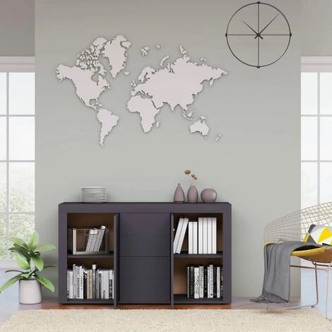 VIDAXL Buffet Gris 120x36x69 Cm Aggloméré - Gris 3 VIDAXL Buffet Gris 120x36x69 Cm Aggloméré - Gris – Image 3