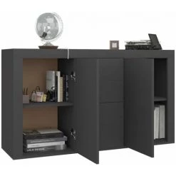 VIDAXL Buffet Gris 120x36x69 Cm Aggloméré - Gris 8 VIDAXL Buffet Gris 120x36x69 Cm Aggloméré - Gris -Buffet et enfilade Soldes 67701124 4