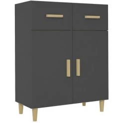 VIDAXL Buffet Noir 69,5x34x89 Cm Bois D'ingénierie - Noir