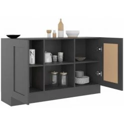 VIDAXL Buffet Gris 120x30,5x70 Cm Aggloméré - Gris -Buffet et enfilade Soldes 67701305 4